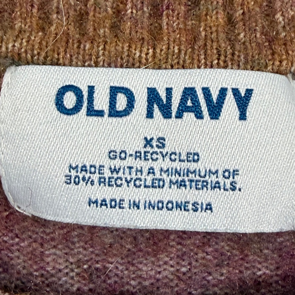Old Navy Sweater Women XS Purple Orange Ombre Go-Recycled Wool Blend Crew Neck - Picture 8 of 12